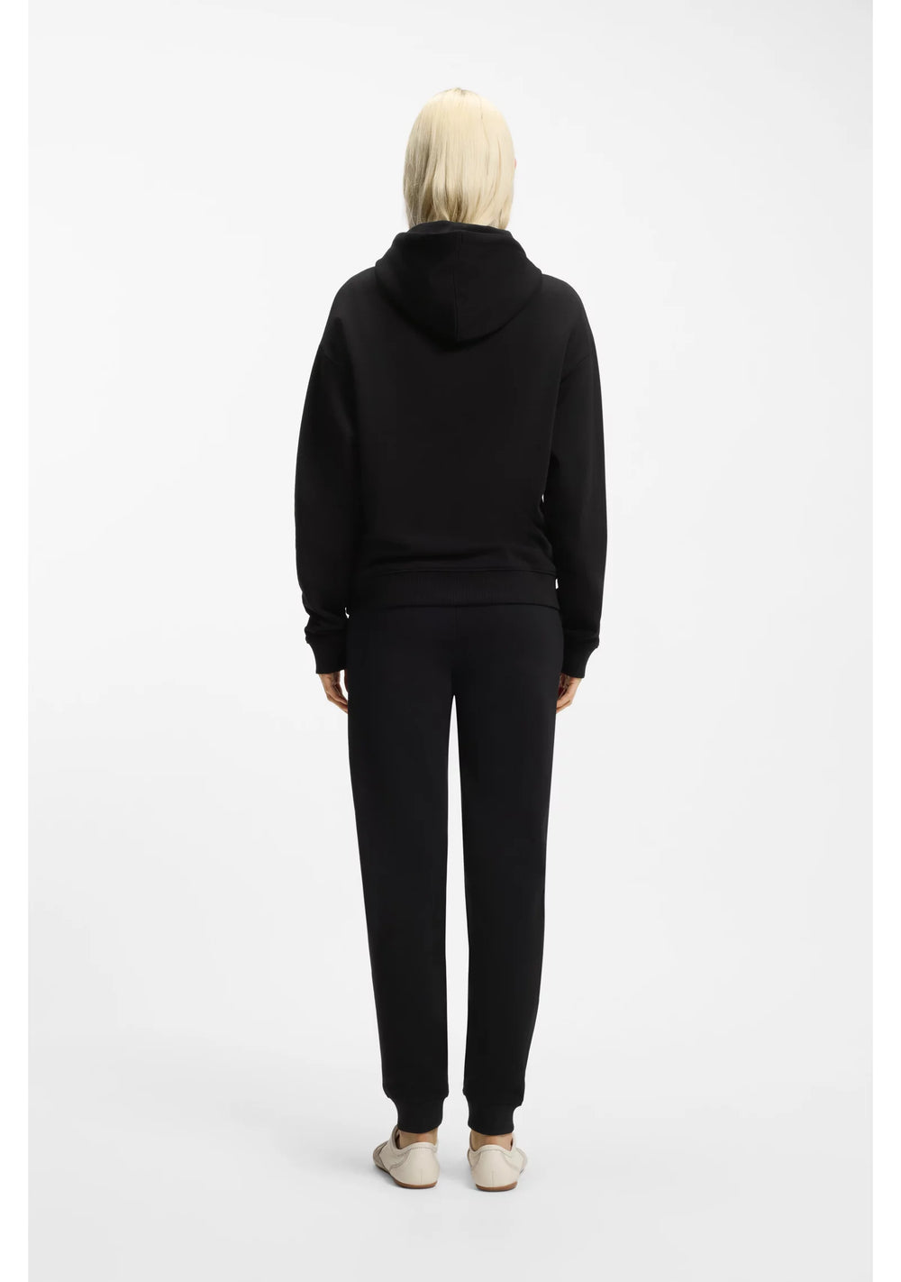 Cotton-terry hoodie with embroidered stacked logo