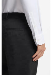 Tapered-fit trousers in stretch seersucker