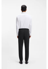 Tapered-fit trousers in stretch seersucker