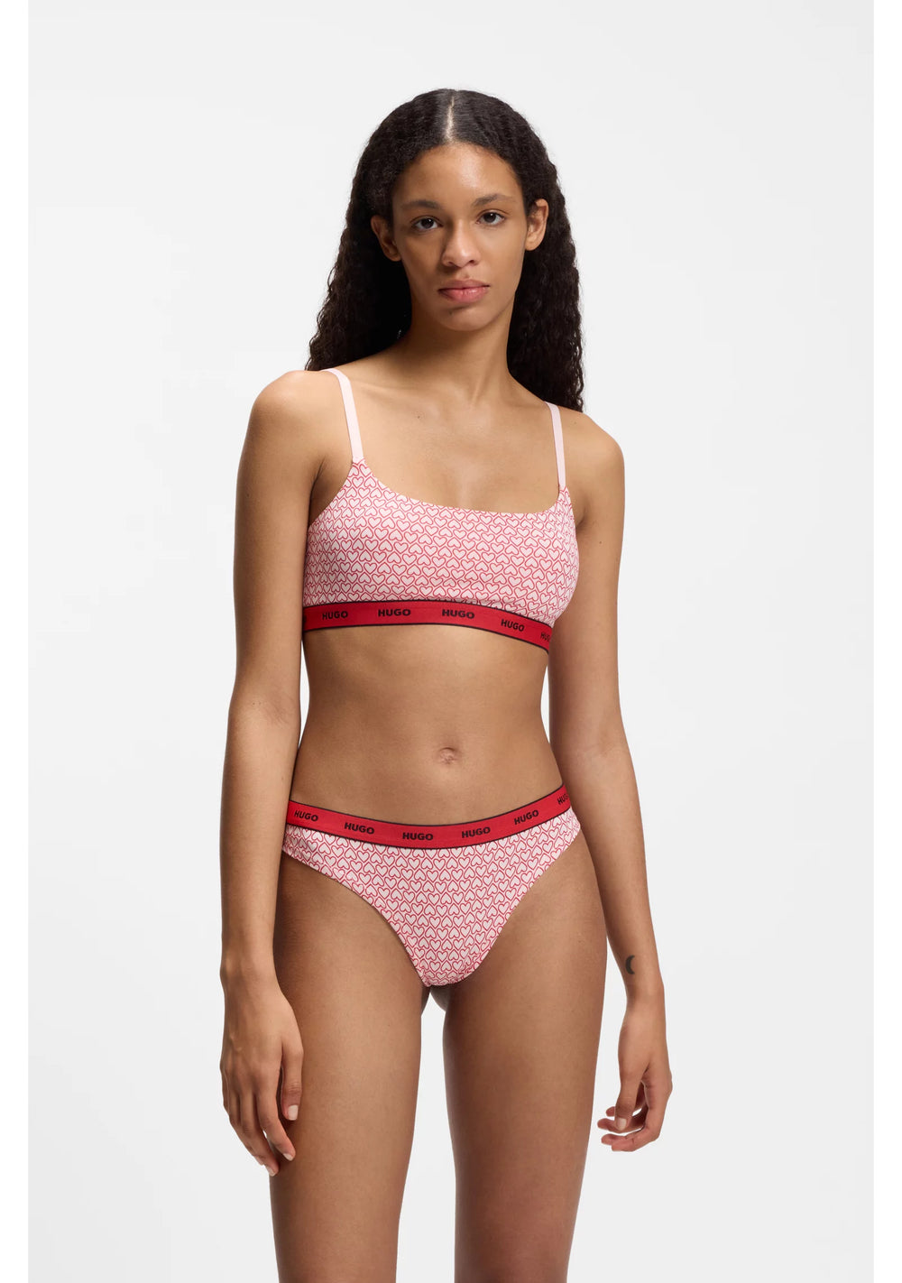 Three-pack of stretch-cotton thongs with logo details