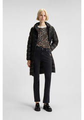Water-repellent hooded coat with lightweight padding