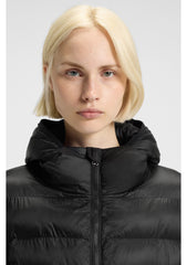 Water-repellent hooded coat with lightweight padding