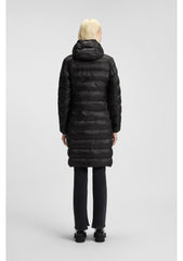Water-repellent hooded coat with lightweight padding