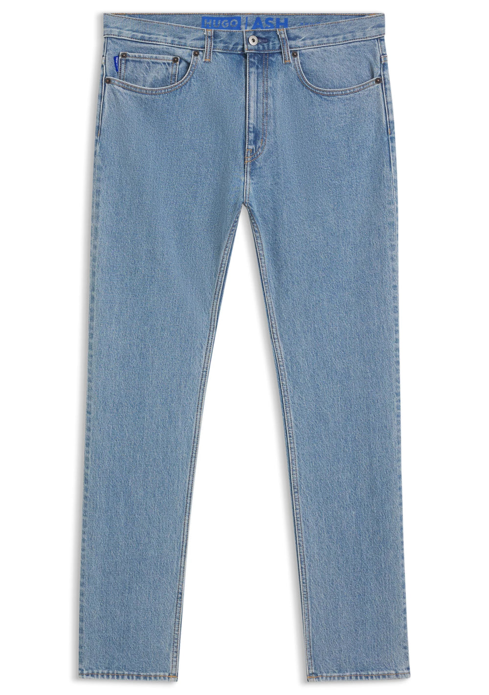 Slim-fit jeans in vintage-wash blue stretch denim