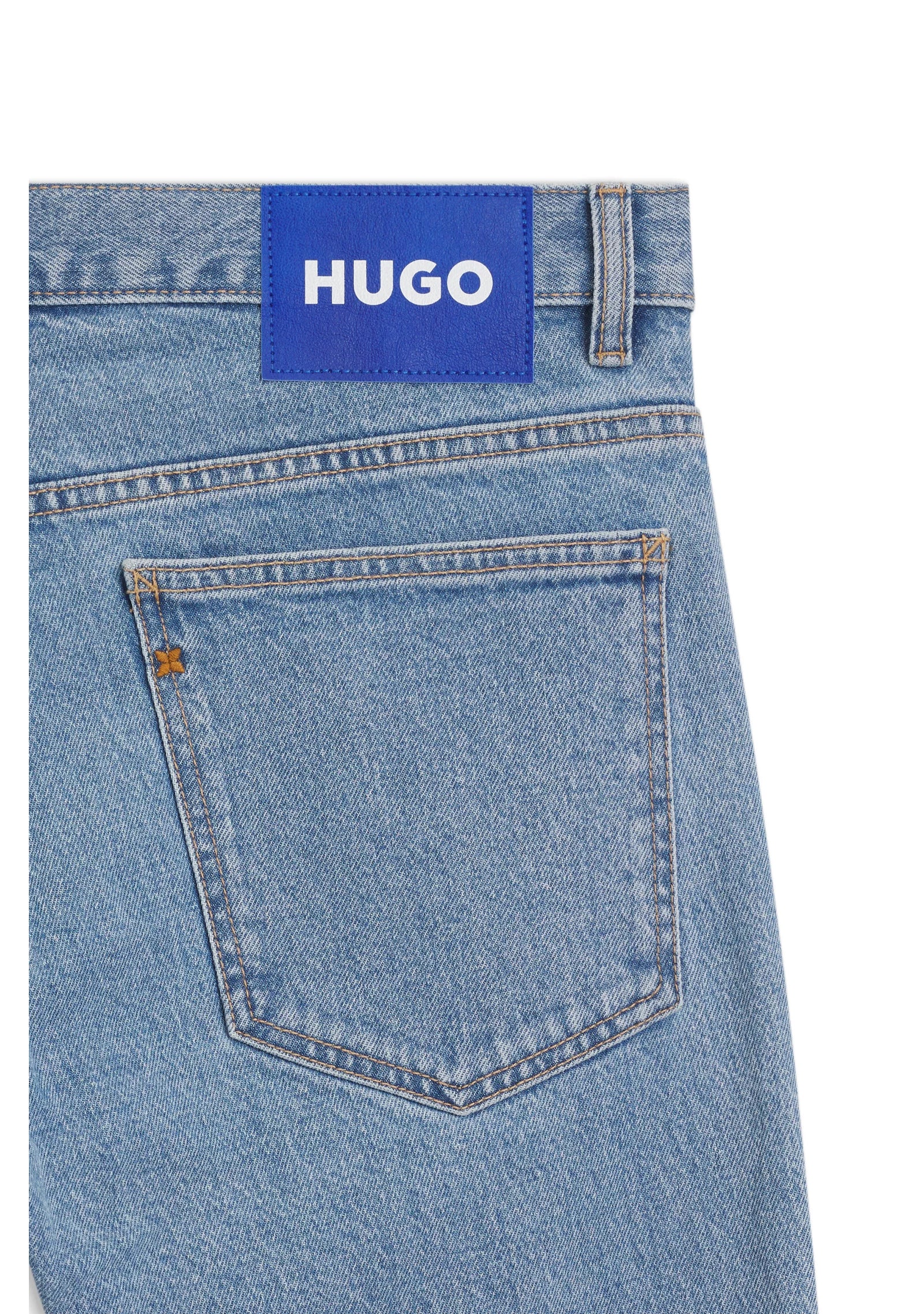 Slim-fit jeans in vintage-wash blue stretch denim
