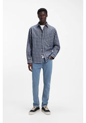 Slim-fit jeans in vintage-wash blue stretch denim