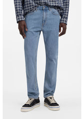 Slim-fit jeans in vintage-wash blue stretch denim