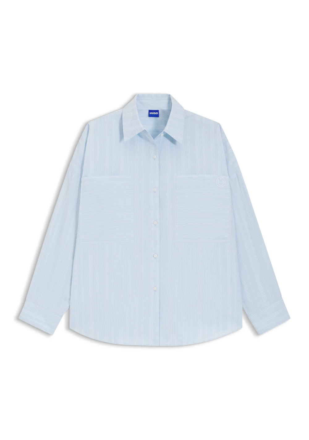 Relaxed-fit blouse in striped cotton poplin
