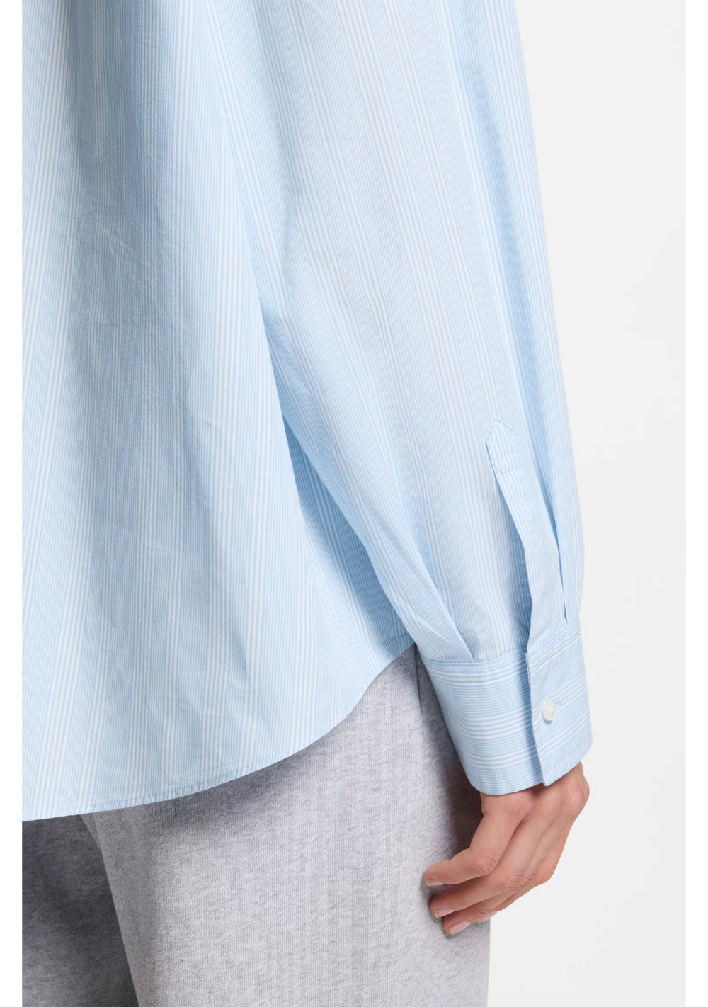 Relaxed-fit blouse in striped cotton poplin