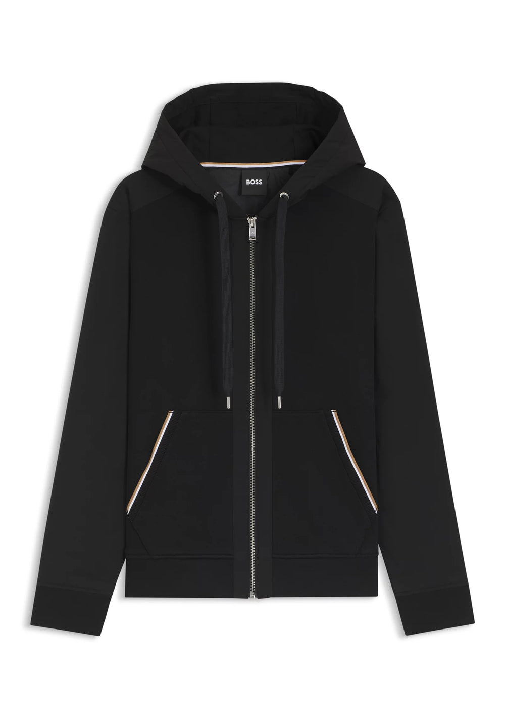Cotton-terry zip-up hoodie with signature-stripe trims