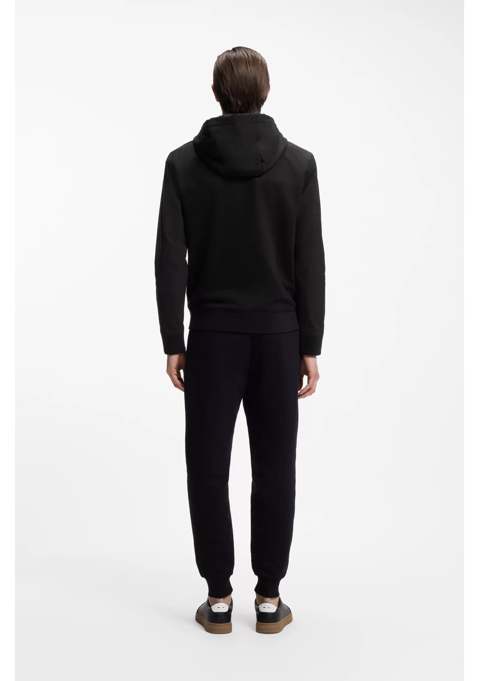 Cotton-terry zip-up hoodie with signature-stripe trims