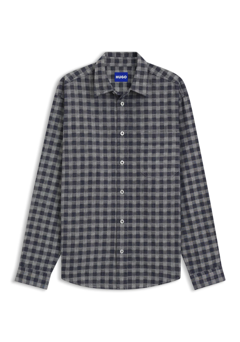 Oversized-fit shirt in checked cotton twill