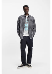 Oversized-fit shirt in checked cotton twill