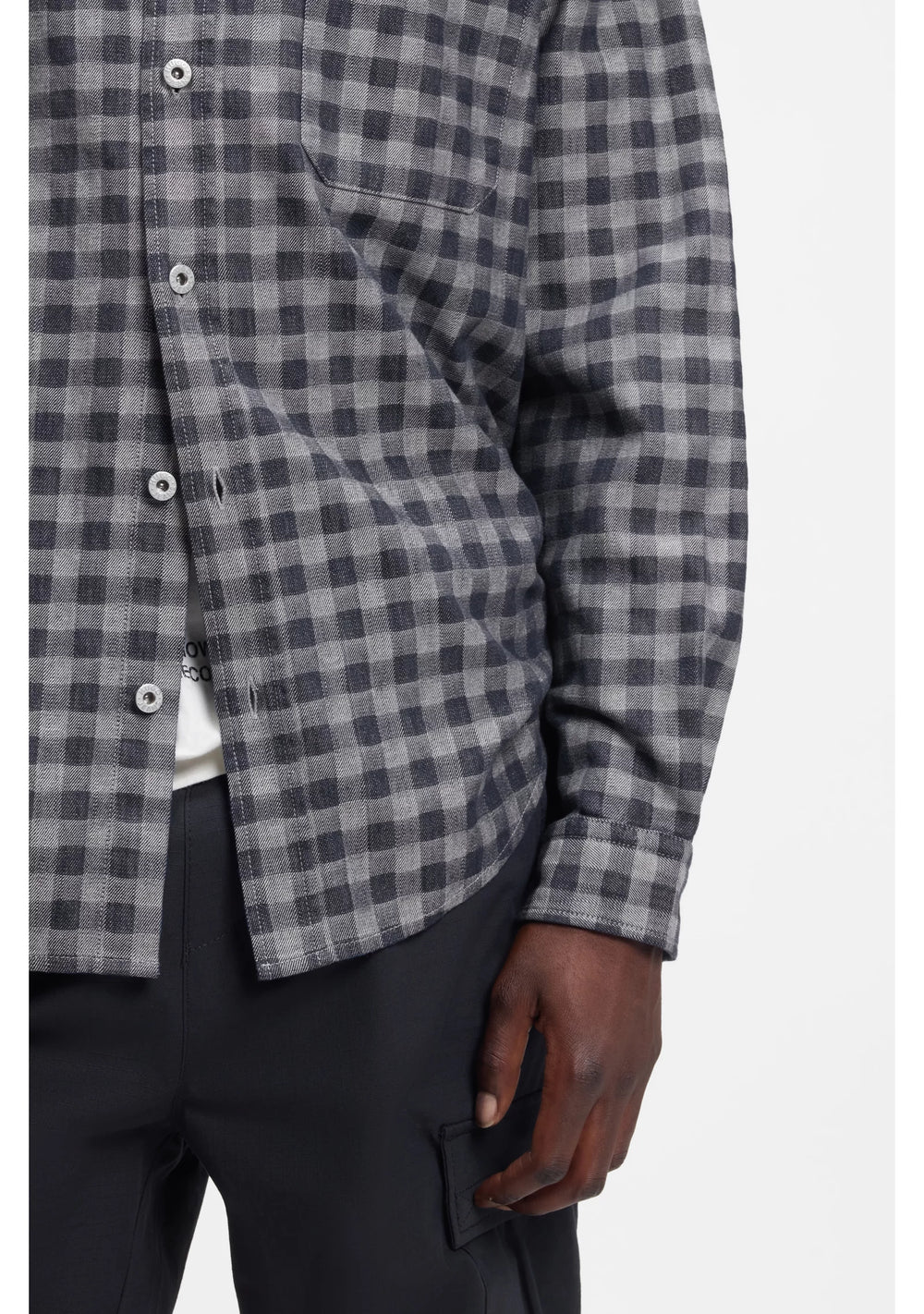 Oversized-fit shirt in checked cotton twill