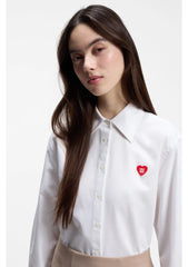 Relaxed-fit blouse in Oxford cotton with heart logo