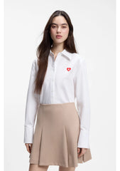 Relaxed-fit blouse in Oxford cotton with heart logo
