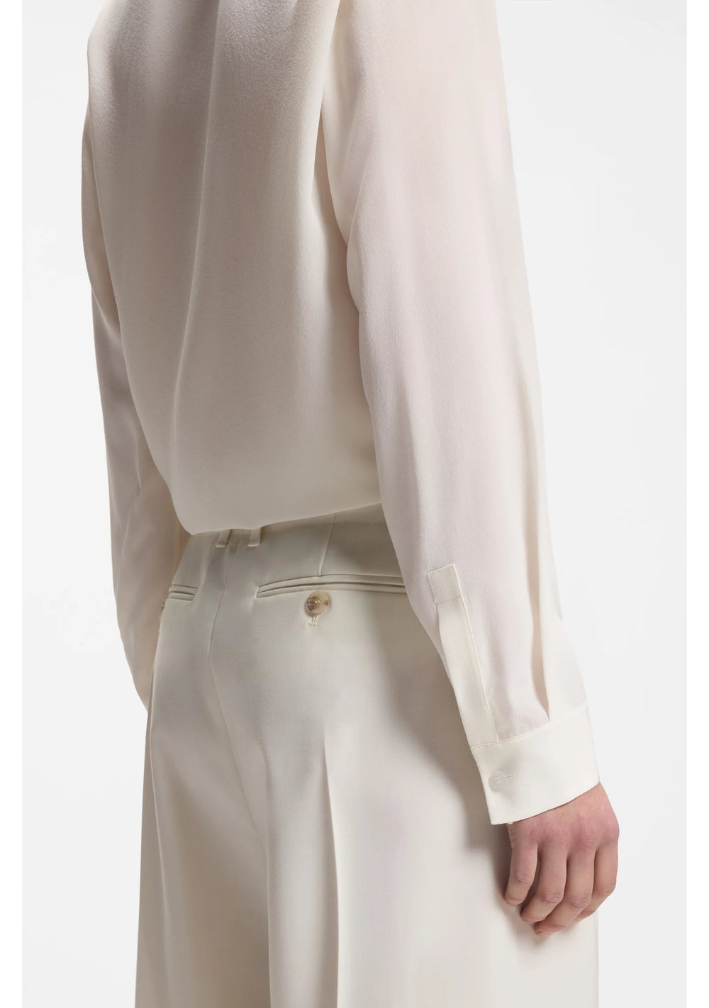 Relaxed-fit blouse in sandwashed silk