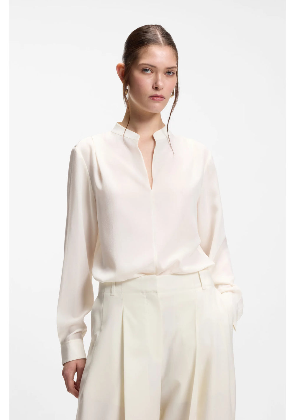 Relaxed-fit blouse in sandwashed silk