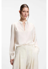 Relaxed-fit blouse in sandwashed silk