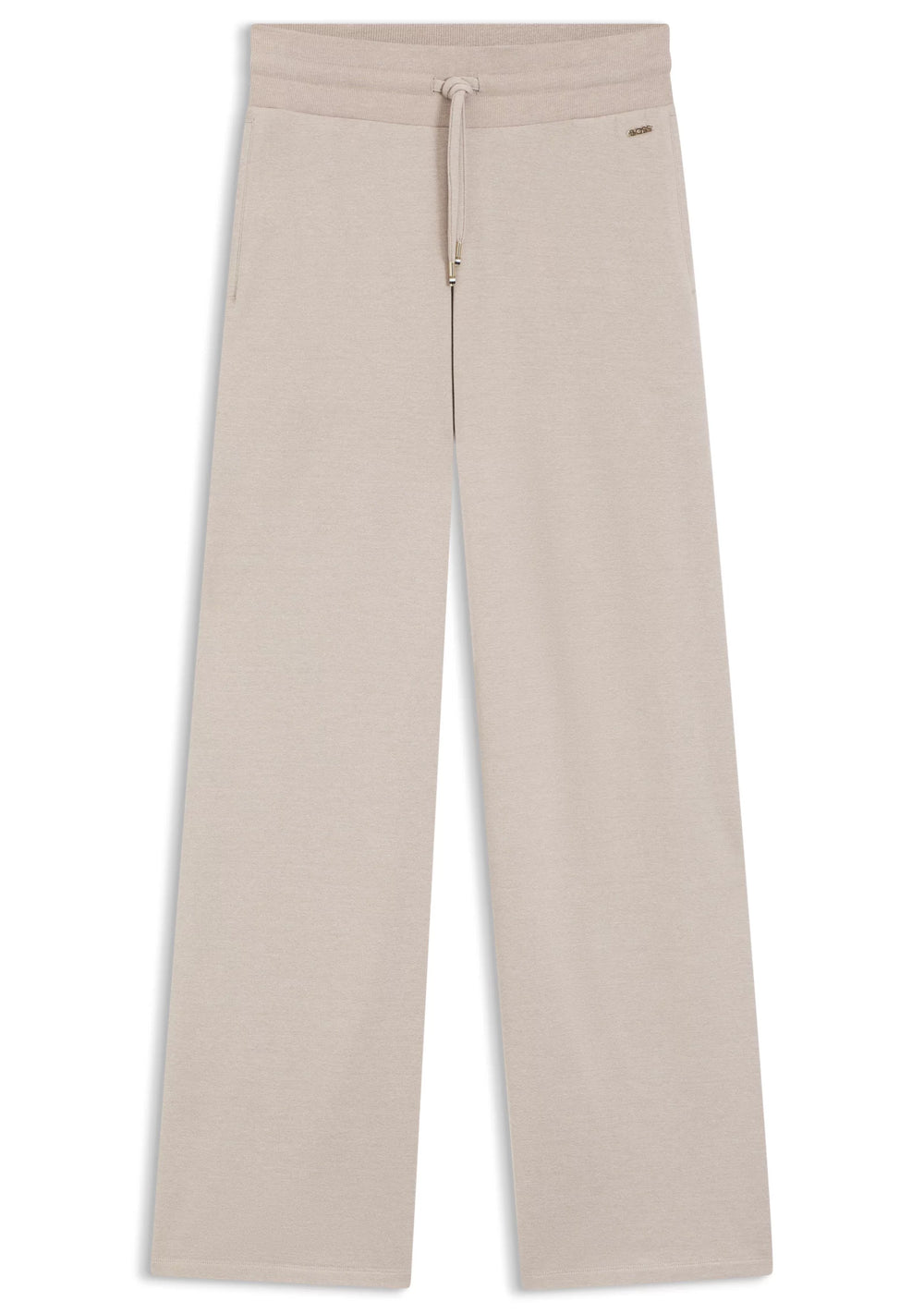 Melange-jersey tracksuit bottoms with logo plate