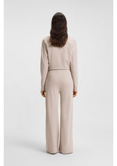 Melange-jersey tracksuit bottoms with logo plate