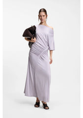 Slim-fit dress with gathered details