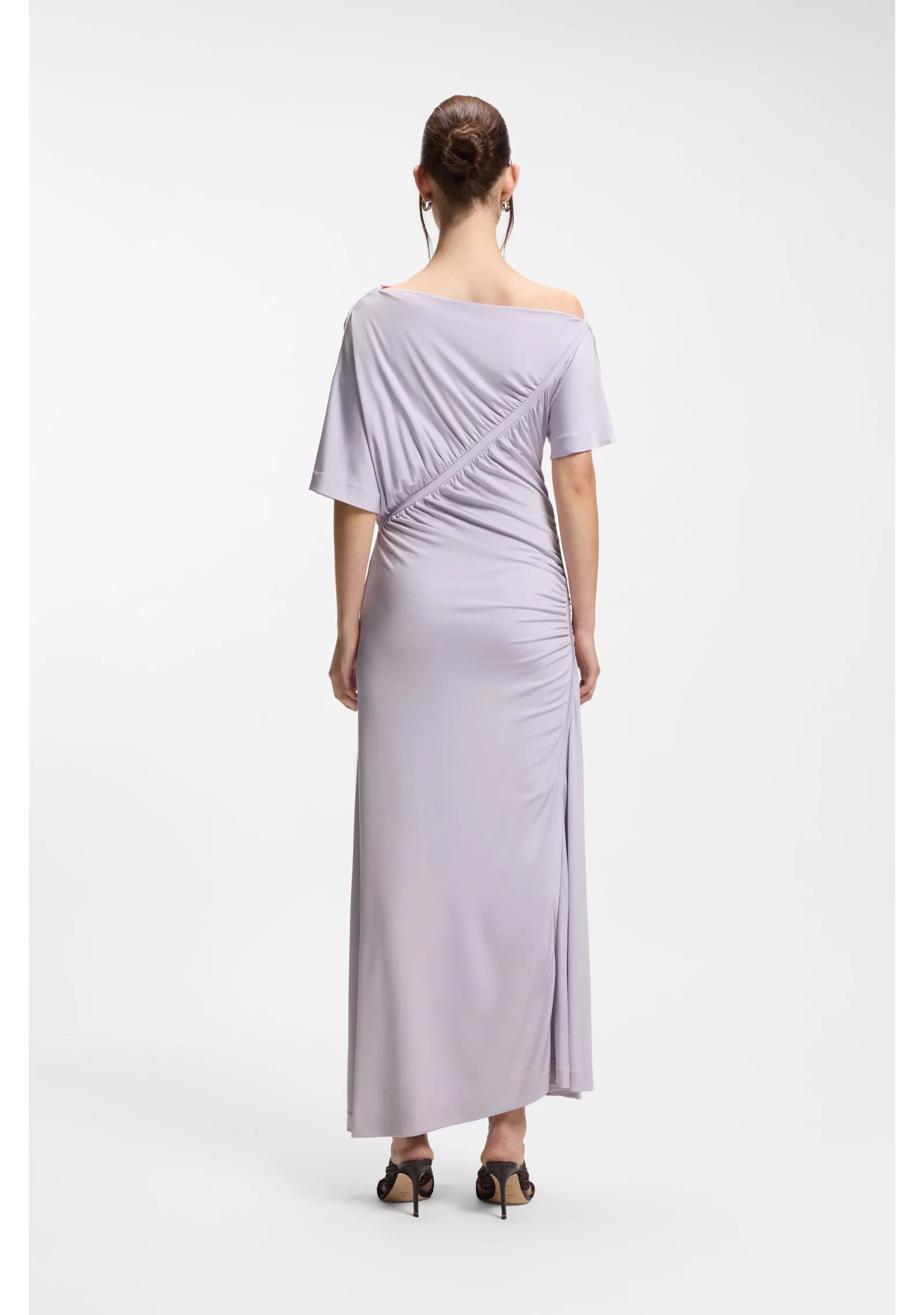 Slim-fit dress with gathered details