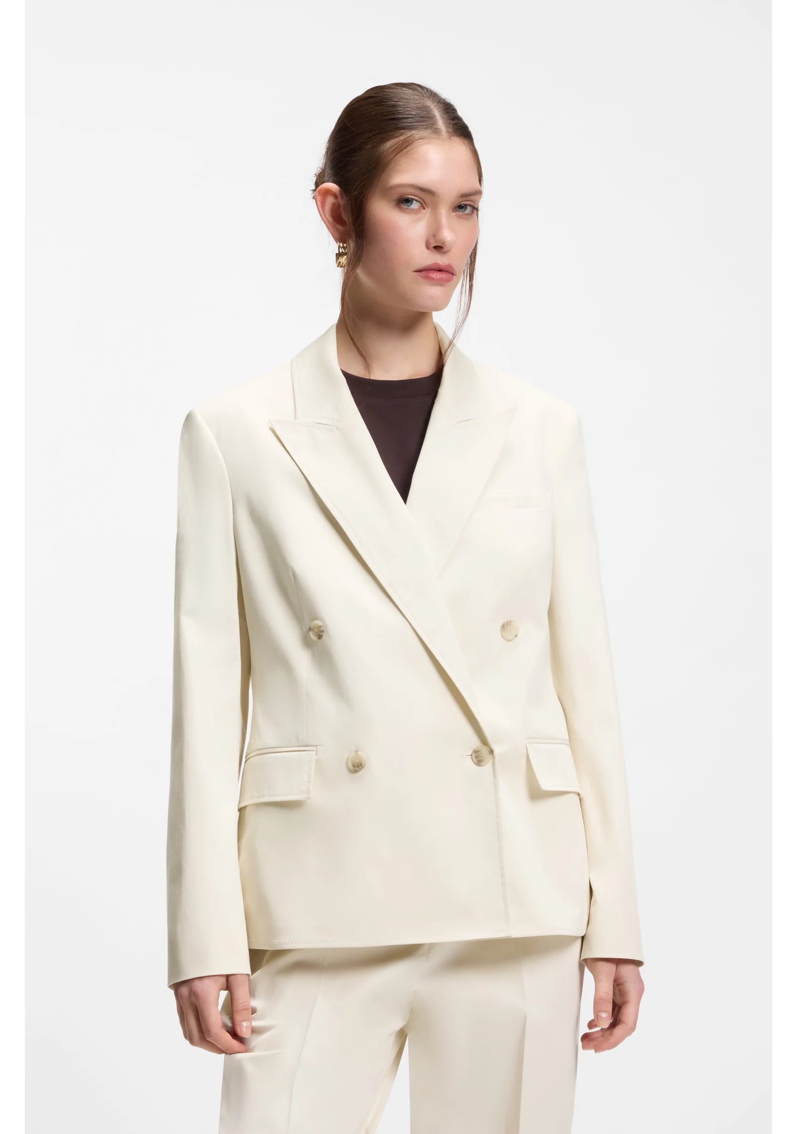 Regular-fit blazer in stretch cotton