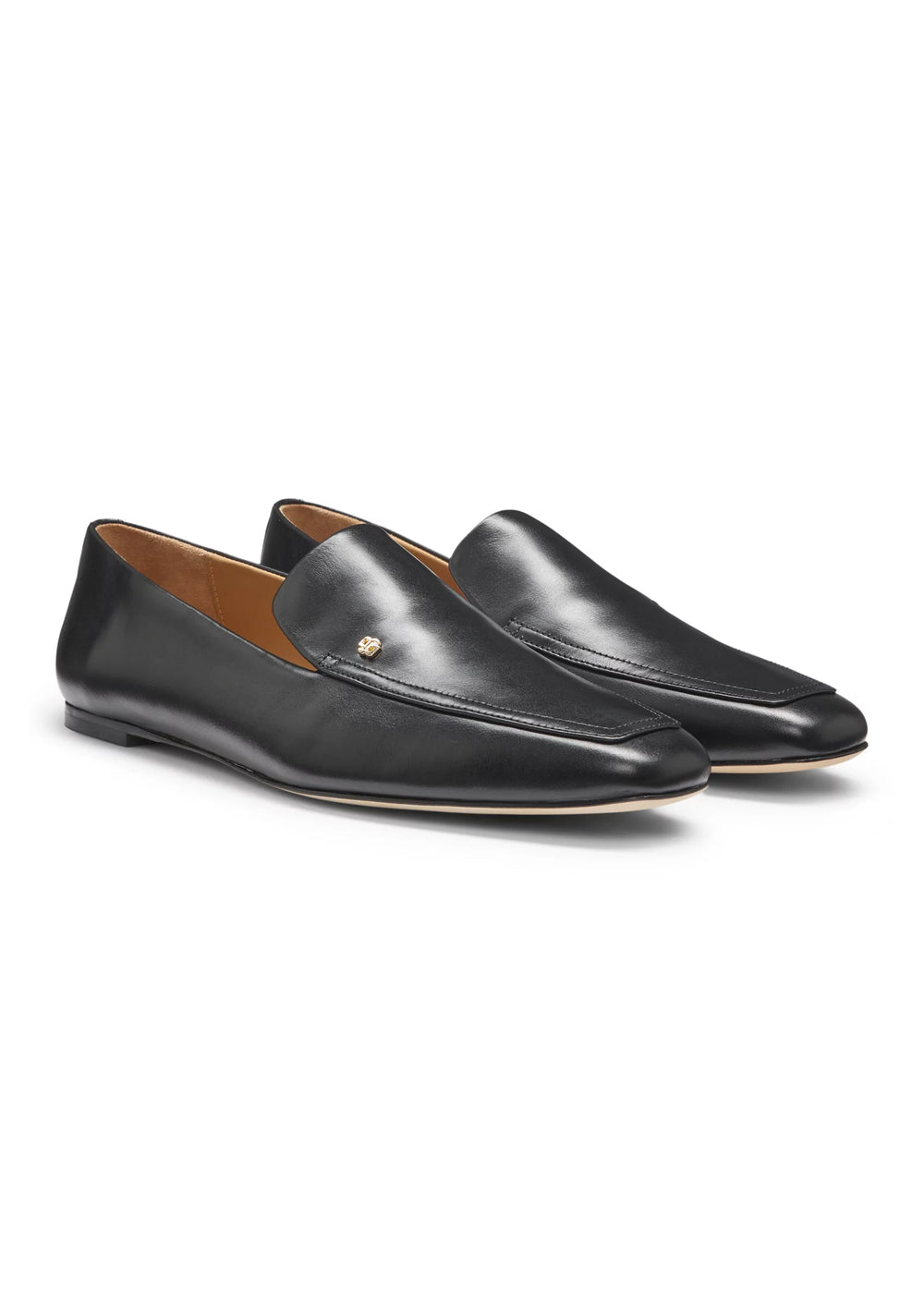 Leather loafers with Double B monogram trim