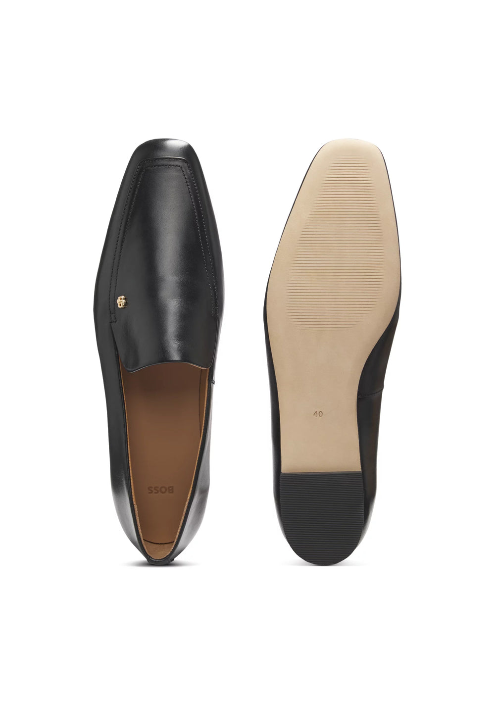 Leather loafers with Double B monogram trim