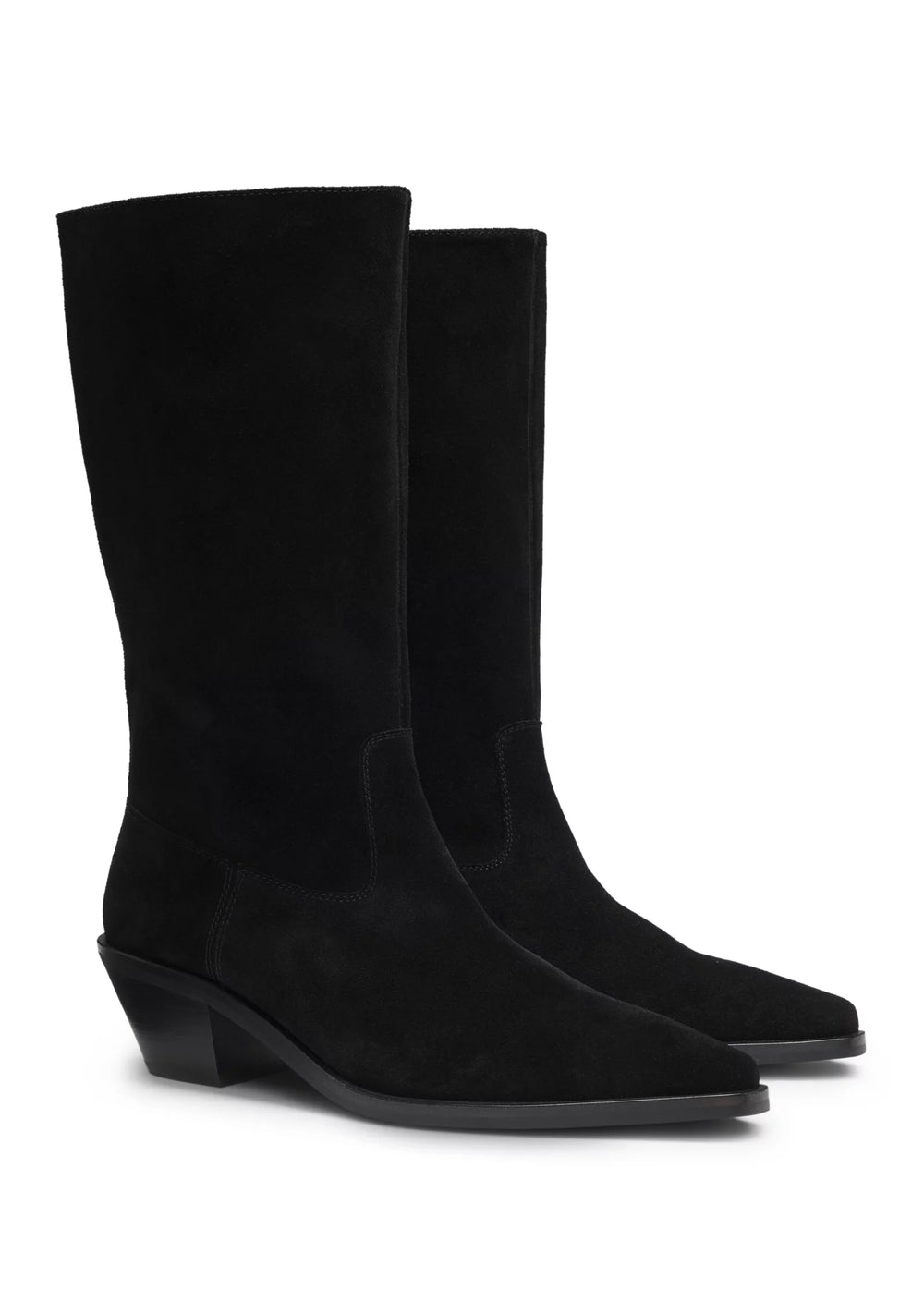 Suede boots with Cuban heel