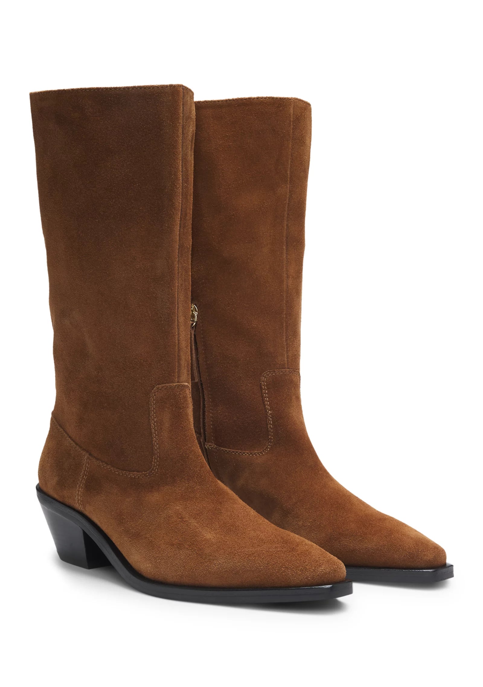 Suede boots with Cuban heel