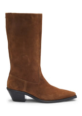 Suede boots with Cuban heel