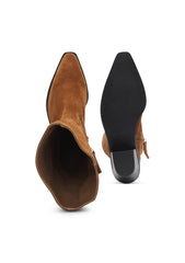 Suede boots with Cuban heel