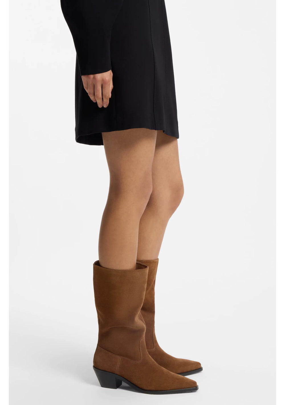 Suede boots with Cuban heel