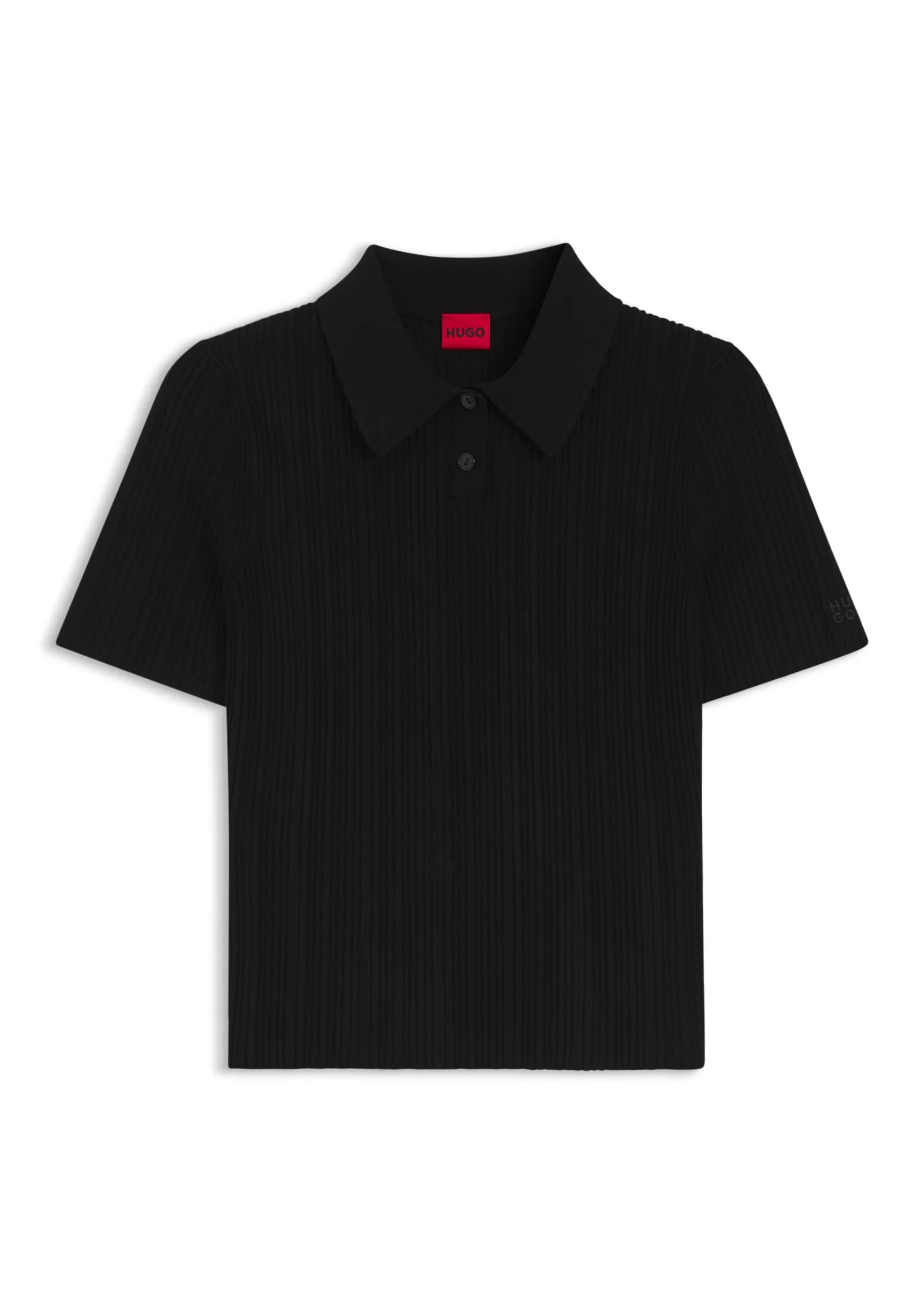 Slim-fit ribbed sweater with polo collar