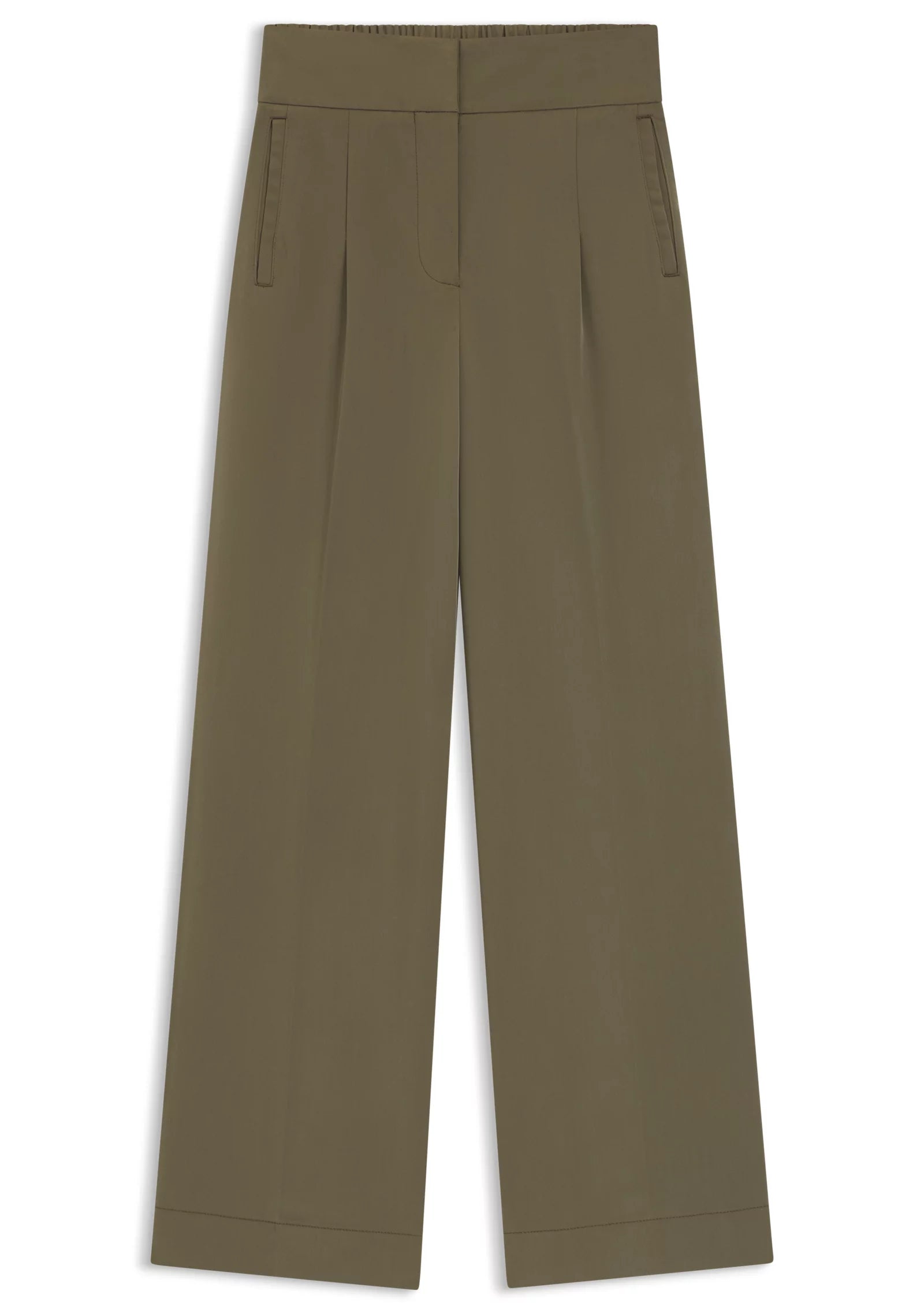 Straight-fit trousers with pleat front
