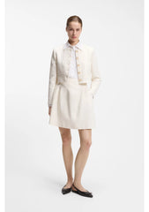 Regular-fit blazer in cotton-blend bouclé