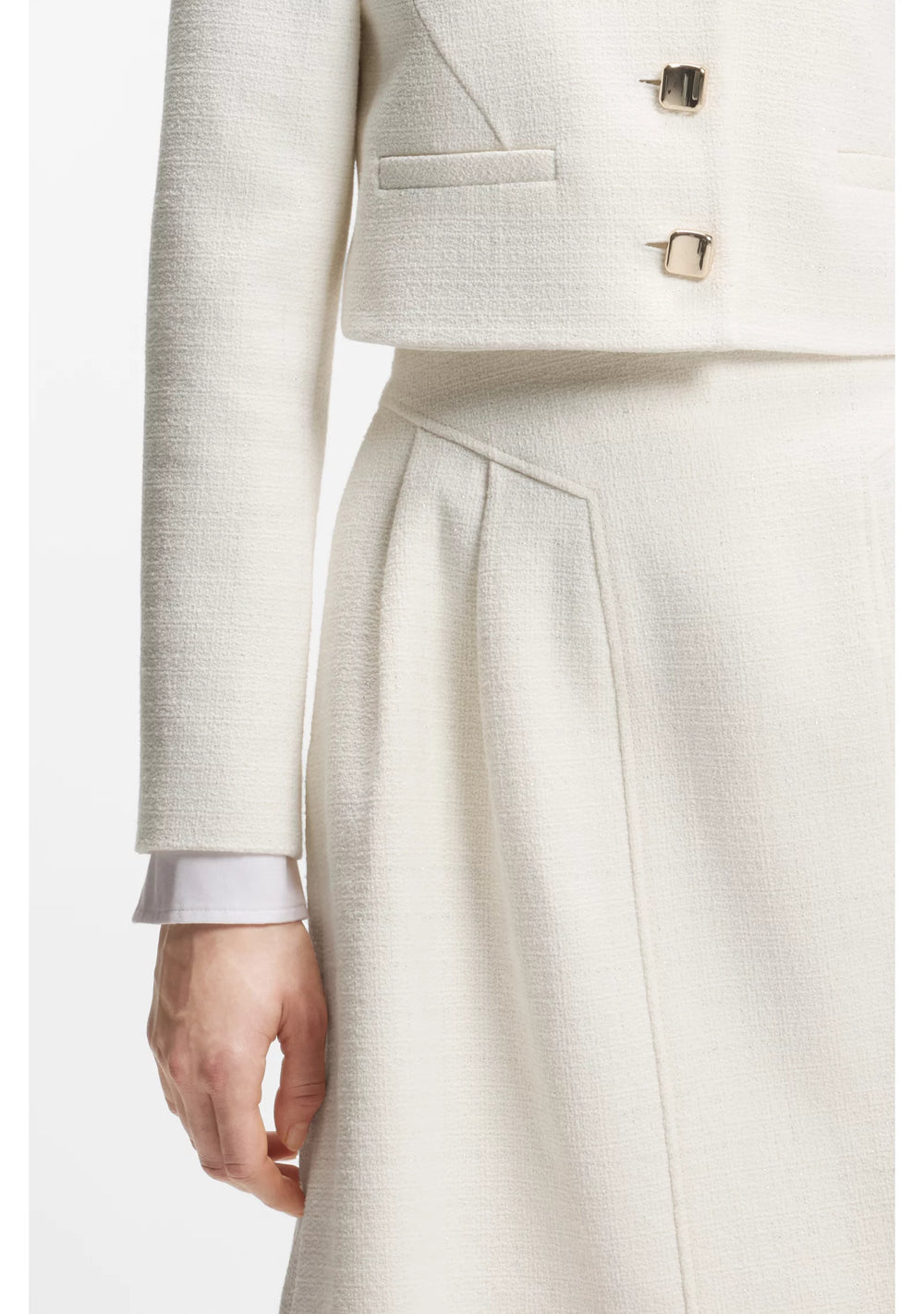 Regular-fit blazer in cotton-blend bouclé