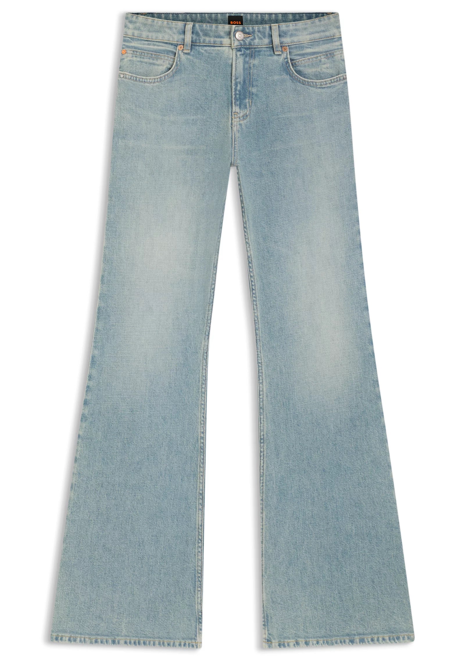Flared-leg jeans in light-blue denim