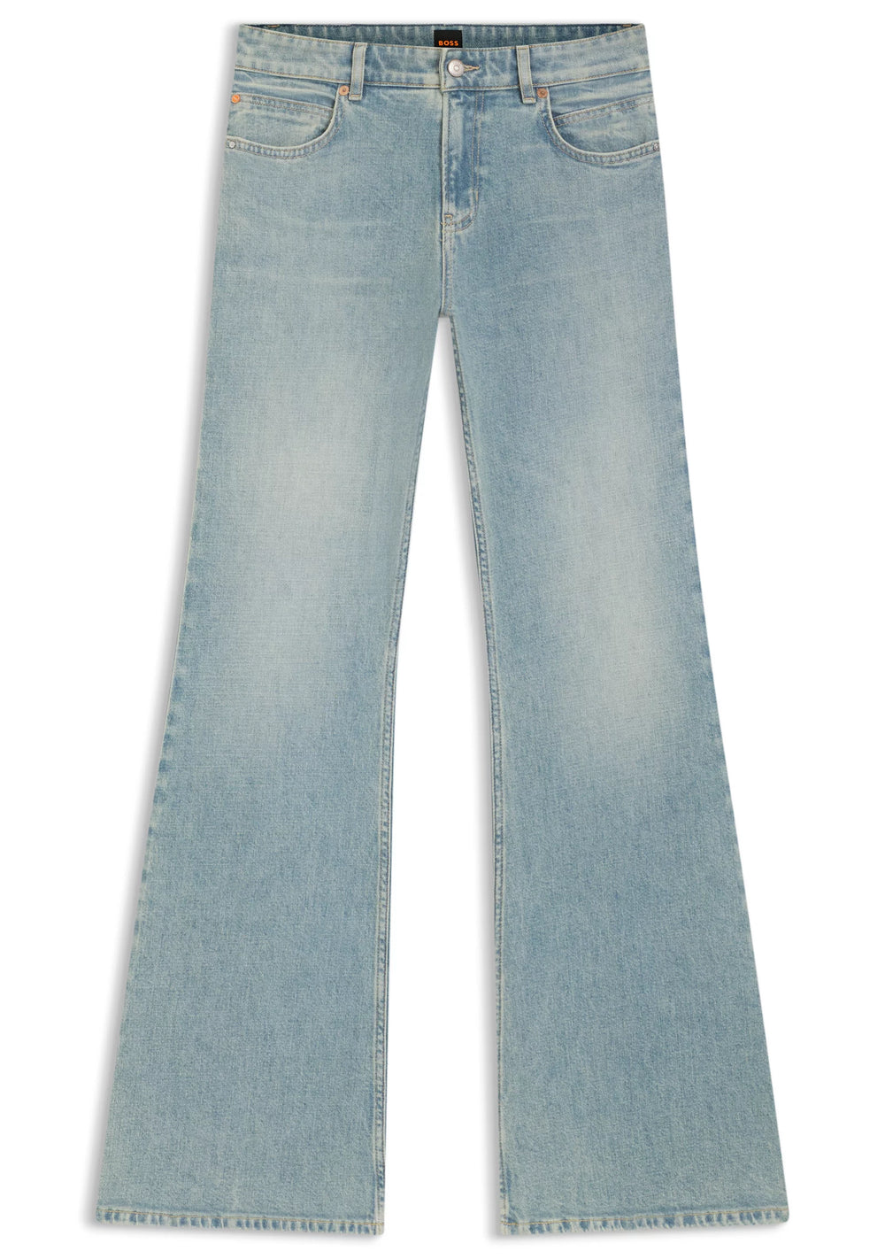Flared-leg jeans in light-blue denim