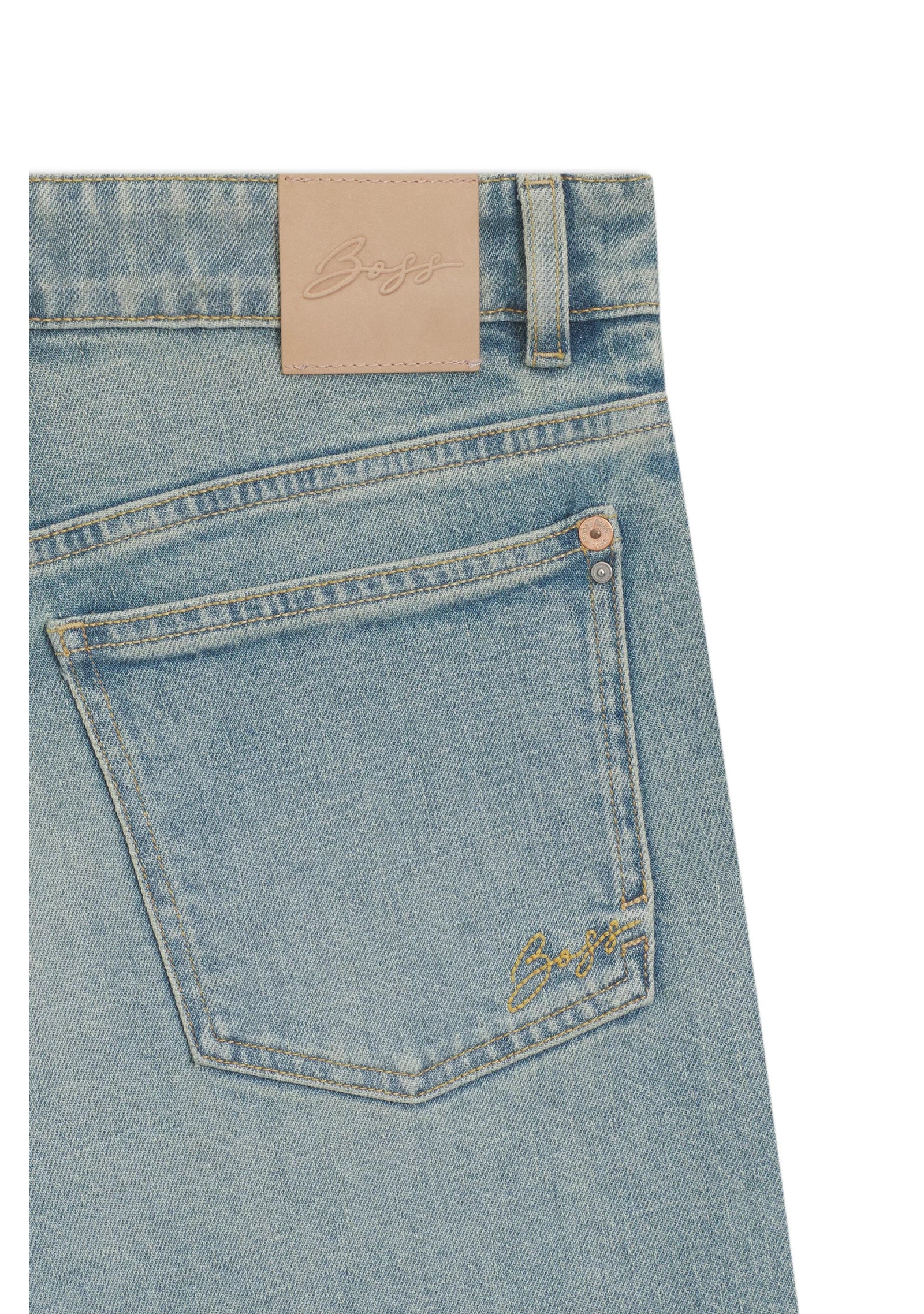 Flared-leg jeans in light-blue denim