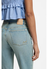 Flared-leg jeans in light-blue denim