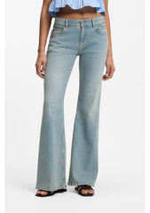 Flared-leg jeans in light-blue denim
