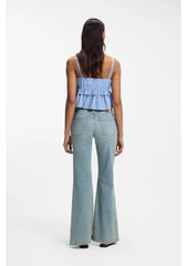 Flared-leg jeans in light-blue denim