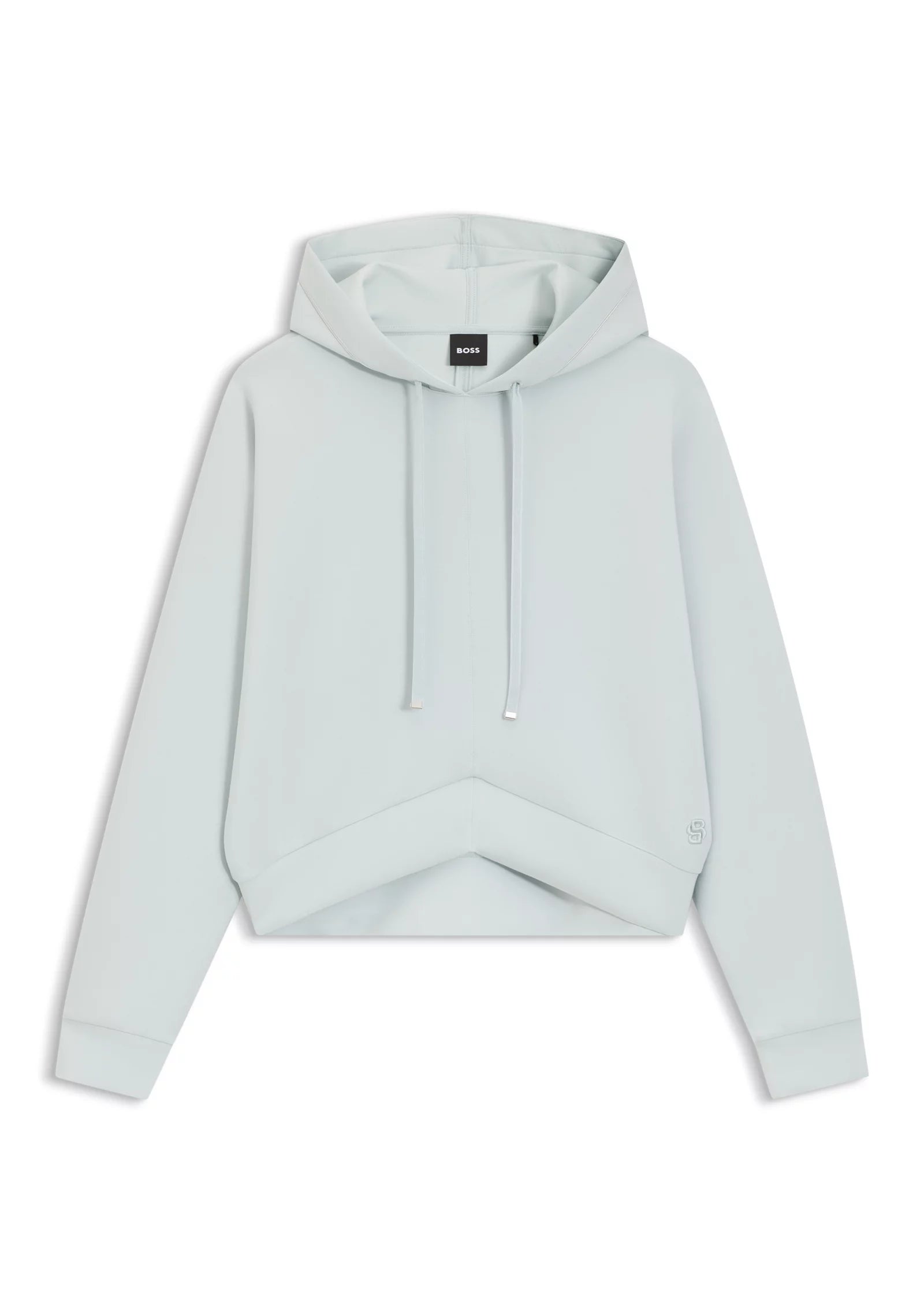 Curved-hem hoodie with Double B monogram