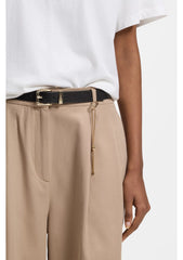 Italian-leather belt with gold-tone buckle