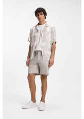 Sleeveless stretch-cotton T-shirt with slub effect