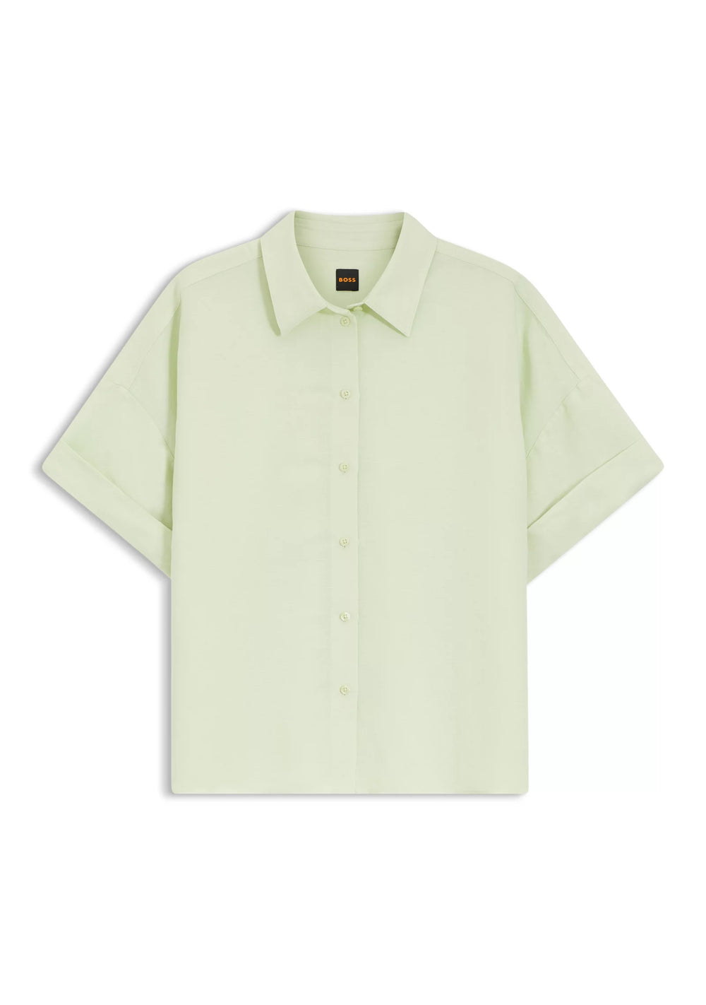 Regular-fit blouse with rolled cuffs