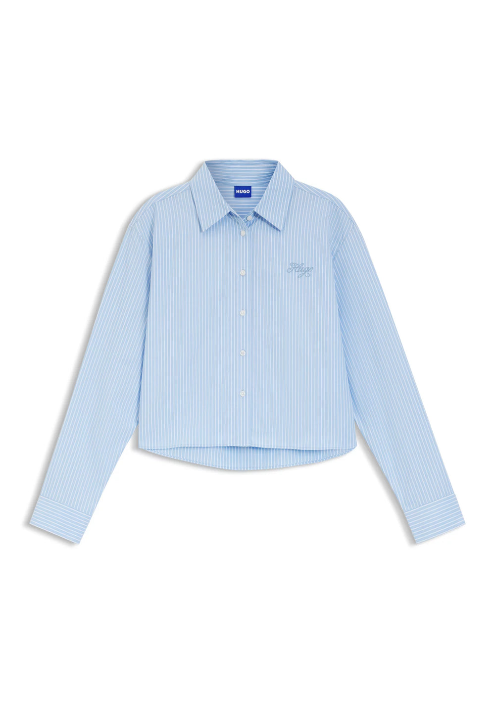 Relaxed-fit blouse in striped cotton poplin